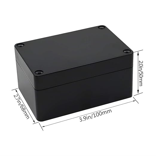 LeMotech Junction Box IP65 Waterproof Project Box Dustproof ABS Plastic Electrical Boxes Universal Enclosure for Electronic Black 3.93x 2.68x 1.97 inch (100 x 68 x 50 mm)(Pack of 1)