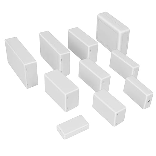 LeMotech Project Box 10 Pieces ABS Plastic Electrical Project Case Small Junction Box for Electronics White 3.94 x 2.36 x 0.98 inch (100 x 60 x 25 mm)
