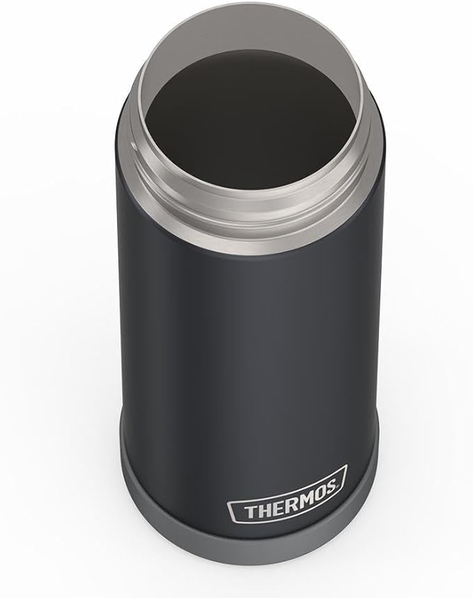 THERMOS FUNTAINER 16 Ounce Stainless Steel Vacuum Insulated Bottle with Wide Spout Lid,Matte Charcoal,(Pack of 6)