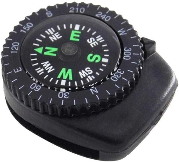 Black Button Mini Survival Compass for Hiking, Camping, Boating, Oil Filled Pocket Navigation Tool
