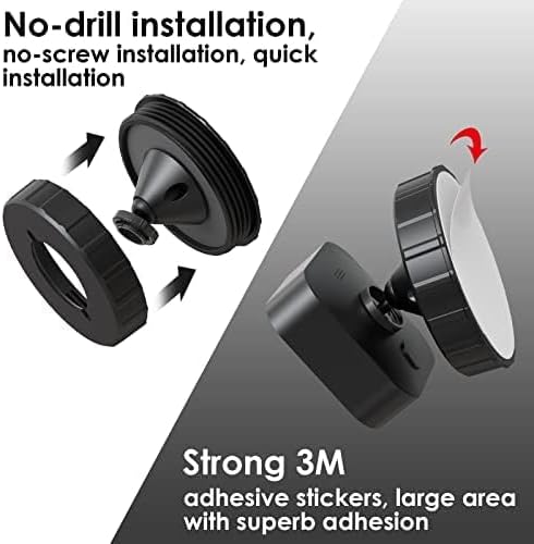 ZHANDEYUA Adhesive Wall Mount for Blink Camera Mount No Drilling Screwing Bracket for Blink Outdoor/Blink Mini/Blink Indoor Camera Round Mount Cameras Quick Paste Installation,Black-3 Pack