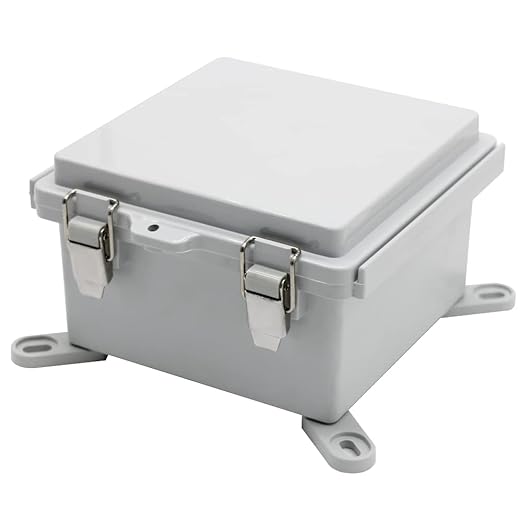 ABS Electric Junction Box, IP67 Weatherproof Electrical Boxes, Hinged Clear Cover Outdoor Waterproof Plastic Enclosure Box with Lock, Small Dustproof Case 5.9×5.9×3.5 inch(150×150×90mm)