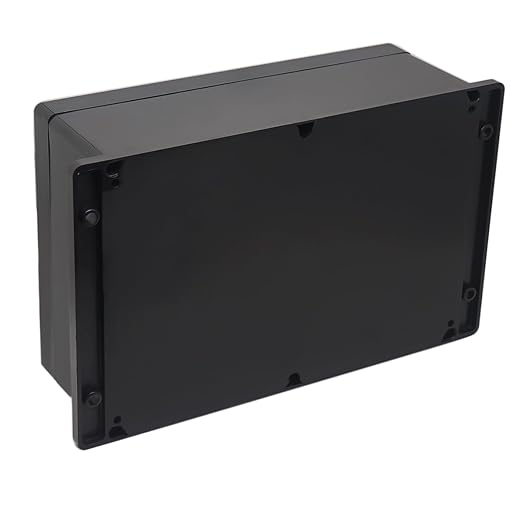 Junction Box IP65 Waterproof ABS Plastic Electrical Project Case Power Junction Boxes, Project Box with Fixed Ear Black 10.35x7.17x3.74 inch (263 x 182 x95 mm)