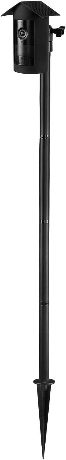 Security Camera Ground Stake Heavy Duty Stand Mount with Silicone Skin Cover for R-ing Outdoor Cam Plus Outdoor Security Camera Adjustable Bracket（Black）