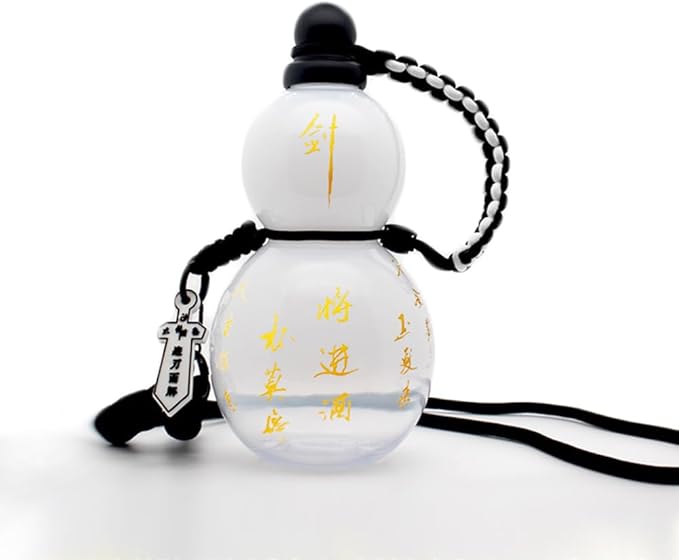 Jinberry 800ml/27oz Gourd Water Bottle with Shoulder Strap Set Leakproof Portable Gourd Drinking Bottle Flask Sport Jug Drinkware for Gym Outdoor Climbing Tour or Camping