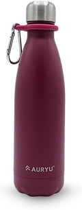 Triple-Walled Insulated Stainless Steel Water Bottle, 17oz, Keeps Drinks Cold for up to 24 Hours and Hot for up to 12 Hours, Leak Proof, BPA-Free, Burgundy