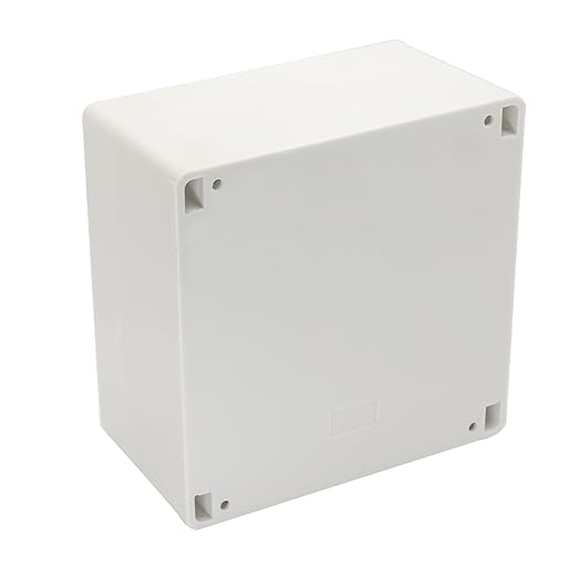 Project Box IP65 Waterproof Junction Box ABS Plastic Electrical Boxes DIY Electronic Project Case Power Enclosure White 6.30x6.30x3.54 inch (160 x 160 x90 mm)