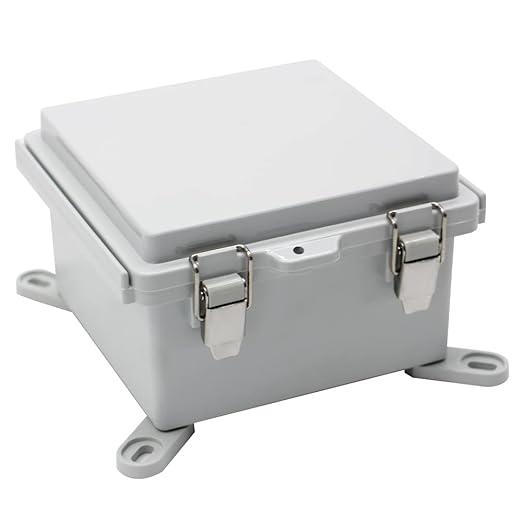 ABS Electric Junction Box, IP67 Weatherproof Electrical Boxes, Hinged Clear Cover Outdoor Waterproof Plastic Enclosure Box with Lock, Small Dustproof Case 5.9×5.9×3.5 inch(150×150×90mm)