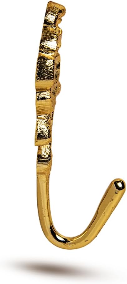 FAPBADRI Multipurpose Hooks, Used to Hang Clothes, Bags, Coats, Curtain Hold Backs, Keys, Colour - Full Gold, Material - Brass, Flower Design, Screws and Wallplugs Included, Pack of 2 Pieces