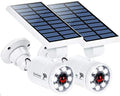 Solar Motion Sensor Light Outdoor of 2, Motion Sensor Solar Lights Aluminum Cameras Fill Flood Security Spotlights for Yard Fence Patio Garden 100-Week 100% Free Replacement