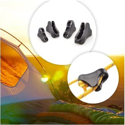 CooBigo 12Pack Ultralight Guyline Tensioners Tent Guyline Cord Rope Adjuster for Outdoor Camping Hiking Tent Tarp Canopy Shelter (Black), FLC554-B