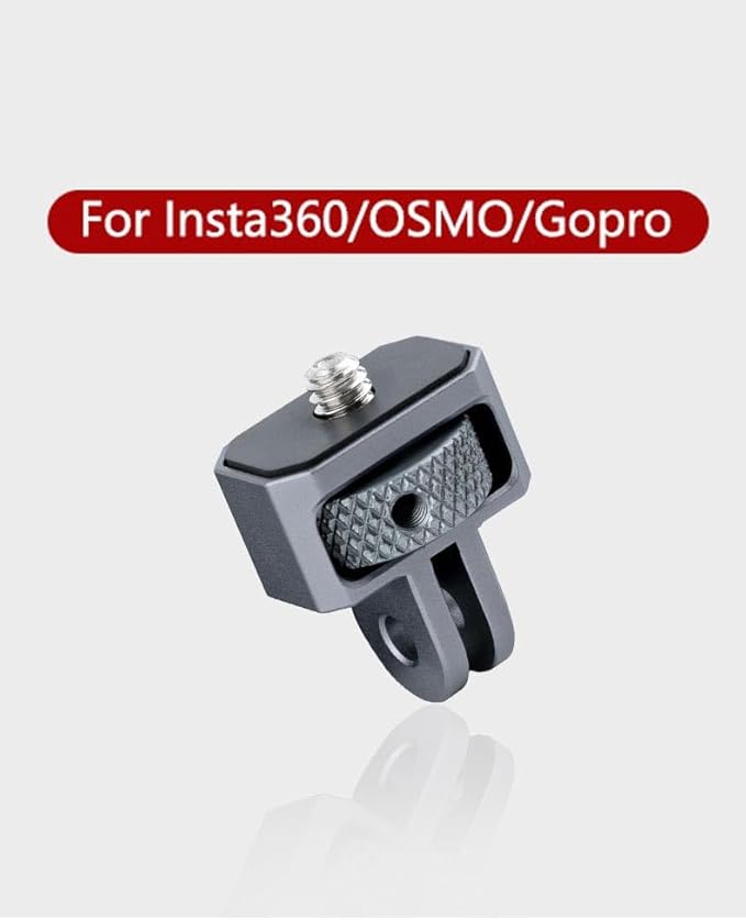 Aluminum Camera Tripod Adapter 1/4"-20 Conversion Adapter Mounts Compatible with Gopro Action Cameras Insta360 and Other Standard 1/4 Accessories, Quarter Inch Mount Adapter (Type CC)