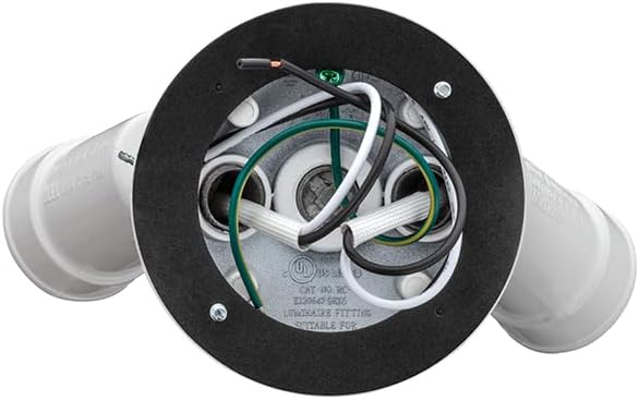 Lithonia Lighting Outdoor Flood Light Fixture, Adjustable Twin Par Flood Light Holder for Safety and Security, 120 Volts, Uses 2 Lamps Up to 150W (Not Included), White (OFTH 300PR 120 WH M12)