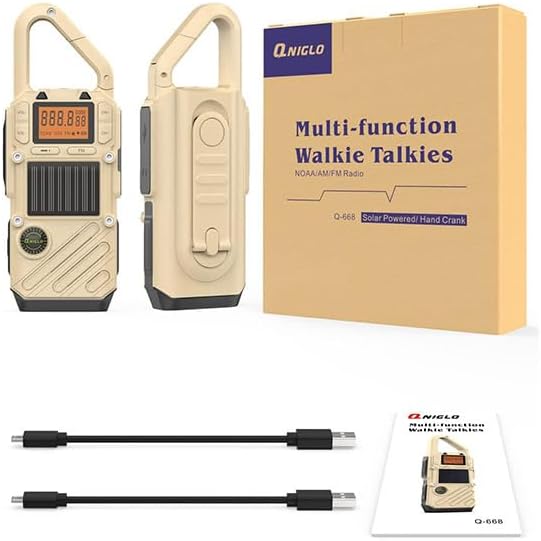 Walkie Talkies for Adults Rechargeable, FM/NOAA Emergency Radios with Weather Alerts, LED Flashlight & SOS Alarm, Solar Powered Hand Crank Long Range 2 Way Radios Walkie Talkie with USB Charged