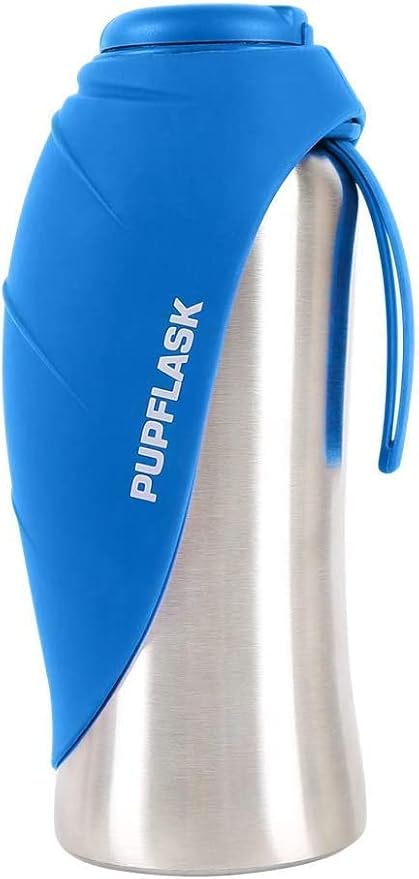 PupFlask Large Dog Water Bottle | 27 or 40 OZ Stainless Steel | Convenient Dog Drink Dispenser | Puppy Travel Water Bowl | Portable Pet Hydration Bottle | Leak Proof | Perfect Size For All Breeds