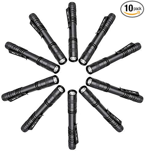Pen Flashlight,10PCS Led Pen Light Flashlights with Clip,Mini Flashlight Bright Pocket Penlight