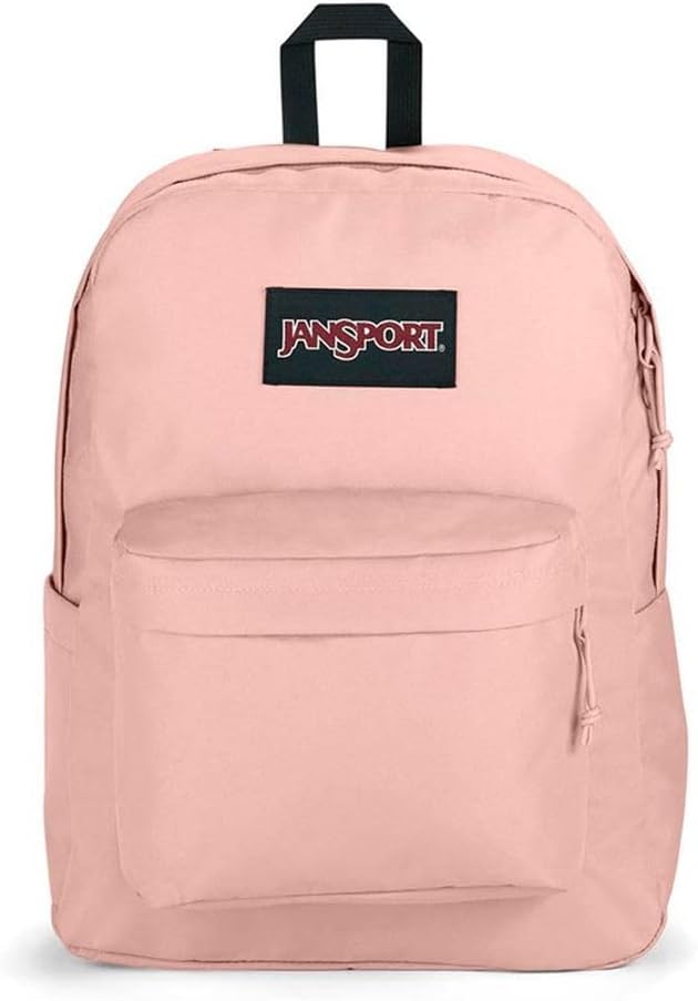 JanSport SuperBreak Plus Backpack with Padded 15-inch Laptop Sleeve and Integrated Bottle Pocket - Spacious and Durable Daypack for Work and Travel - Misty Rose