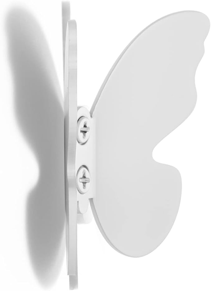 Z Metnal Wall Hooks Decorative, Small Modern White Butterfly Bath Towel Hook, Coat Hat Robe Hooks for Entry Bedroom, Stainless Steel, Wall Mounted, 2 Pcs