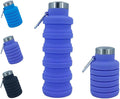 Collapsible Water Bottles 24oz, Odorless BPA-Free Silicone, Leak-Proof Foldable Reusable Bottle - Perfect for Travel Sports Gym Hiking Camping Cycling - Purple