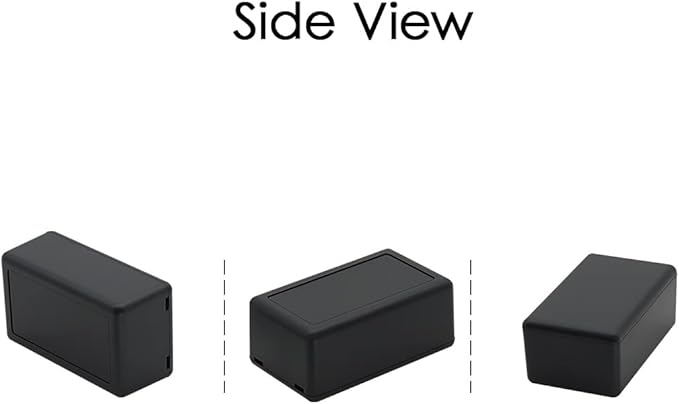 LeMotech Project Box 10 Pieces ABS Plastic Electrical Project Case Small Junction Box for Electronics Black 2.4 x 1.4 x 1 inch (61 x 36 x 25 mm)