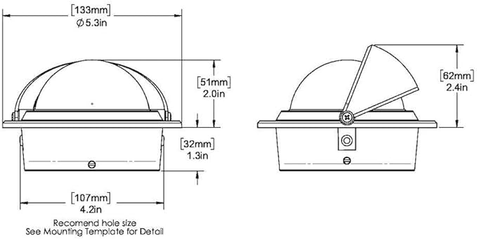 Ritchie Compass, Flush Mount, 3" Combi, White