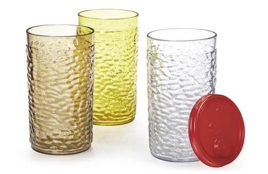 G.E.T. 3316-CL Heavy-Duty Shatterproof Plastic Pebbled Tumbler, 16 Ounce, Clear (Set of 12)