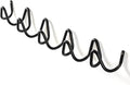 Black Wall Mounted Coat Rack, Decoration Wave Shaped Wall Hooks, Multi-Purpose Hooks for Coat, Hat, Bag, Umbrella, Heavy-Duty Metal Rail for Bedrooms, Living Rooms, Bathrooms(19.69" x 2.56")