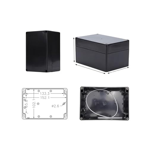 Project Box for Electronics -Electrical Enclosure, Junction Box ABS Plastic Dustproof Waterproof IP65, with 4 PCS M16 Cable Glands Black (6.3x4.33x3.54 inch (160 x 110 x90 mm)