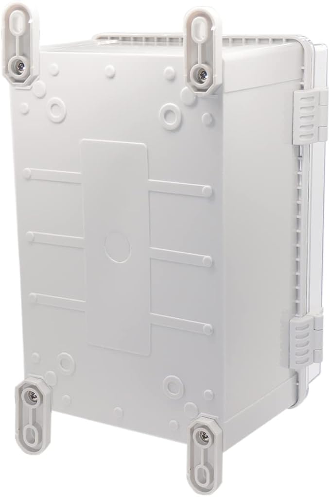 Zulkit Junction Box ABS Plastic Dustproof Waterproof IP65 Electrical Boxes Hinged Shell Outdoor Universal Project Enclosure Grey Clear Transparent Cover (11.8" x 7.9" x 7.1")