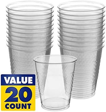 Clear Plastic Cups (Pack of 20) - 12 oz. - Versatile Drinkware for Indoor & Outdoor Parties, Weddings, Birthdays, Celebrations & More