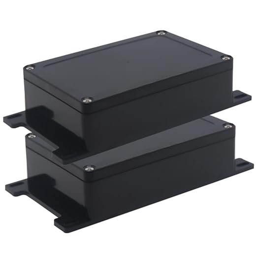 Watertight Junction Box, IP67 Waterproof Project Box Durable ABS Plastic Electronic Enclosure Case for DIY Electrical Project with Wall Fixed Ear 5.91" x 3.94" x 1.73"(150 x 100 x 44 mm) 2Pcs