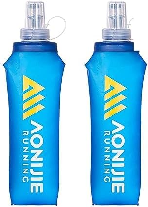 AONIJIE TPU Soft Flask Water Bottle Collapsible Running Flask for Hydration Pack, BPA Free, Wide Opening, for Outdoor Sports Hydration