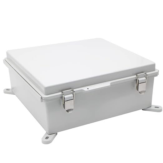 Large Hinged Cover Junction Box with Mounting Plate, Project Boxes Waterproof DIY Outdoor Electrical Enclosure, Low Voltage ABS Dustproof Case 13×13×5.1 inch(330×330×130mm)