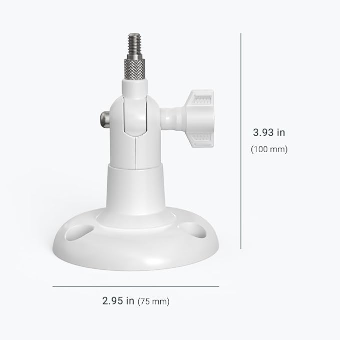Holicfun 360° Adjustable Indoor/Outdoor Security Camera Wall Mount - Universal 1/4"-20 Thread Mounting Bracket for Ring, Blink, Eufy, Google Nest, Arlo, Wyze & More - White, 2-Pack