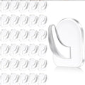 20 Pcs Clear Adhesive Wall Hooks for Hanging, Small Plastic Sticky Hooks, Transparent Acrylic Sticky Hangers for Walls, Temporary Wall for Bathroom, Kitchen Home Storage Utility
