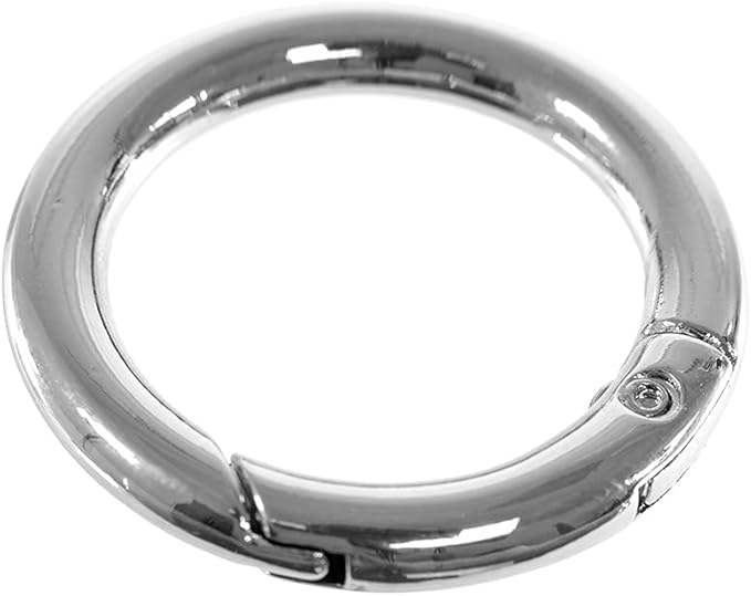 Paracord Planet Spring Gate O Rings – Available in 3/4 Inch and 1 Inch Sizes – Brushed Silver, Bronze, and Gold Color Options (10 Pack, 1 Inch, Silver)