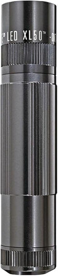 MagLite XL50 LED Flashlight, Compact and Powerful with Multi-Mode Functionality, Water-Resistant, 3-Cell AAA Battery-Powered – Gray