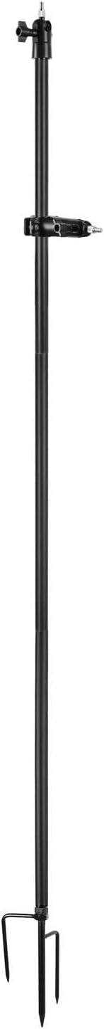 31.49 or 47.24 inch Ground Stake Mount Stand with Solar Panel Mount for Ring, Blink, Arlo, Eufy, Wyze, Google Nest, Simplisafe Cameras and Solar Panels Ground Stake Bracket（Black）