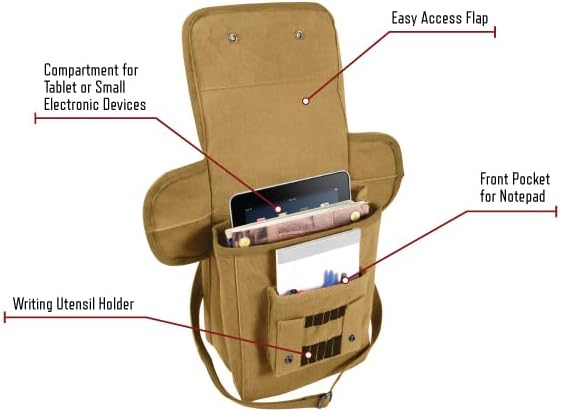 Rothco Canvas Map Case Shoulder Bag – Rugged Crossbody EDC Utility Storage