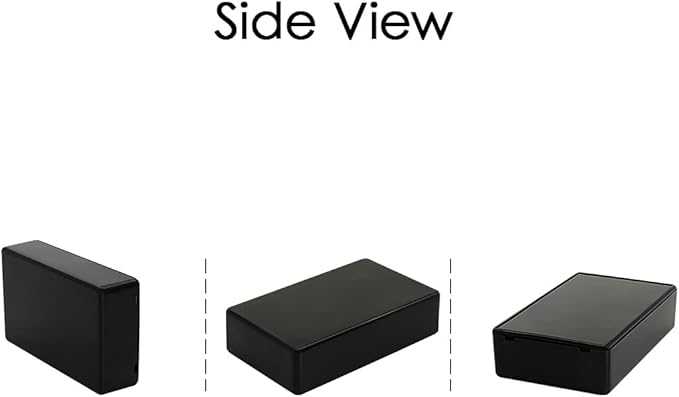 LeMotech Project Box 10 Pieces ABS Plastic Electrical Project Case Small Junction Box for Electronics Black 3.9 x 2.4 x 1.0 inch (100 x 60 x 25 mm)