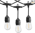 SUNTHIN 50FT Outdoor String Light with 16 1W LED Shatterproof Filament Bulb for Patio Lights, Backyard, Porch, Party Lights