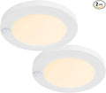 ZAGO LED 6" 120 Volts Closet Light Wired, PIR Motion Sensor Ceiling Disc Light, 15W, 1100 Lumens, CRI>80, 3000K Warm White for Closet, Laundry, Garage, Pantry, Wet Location, ETL, White, 2 Packs