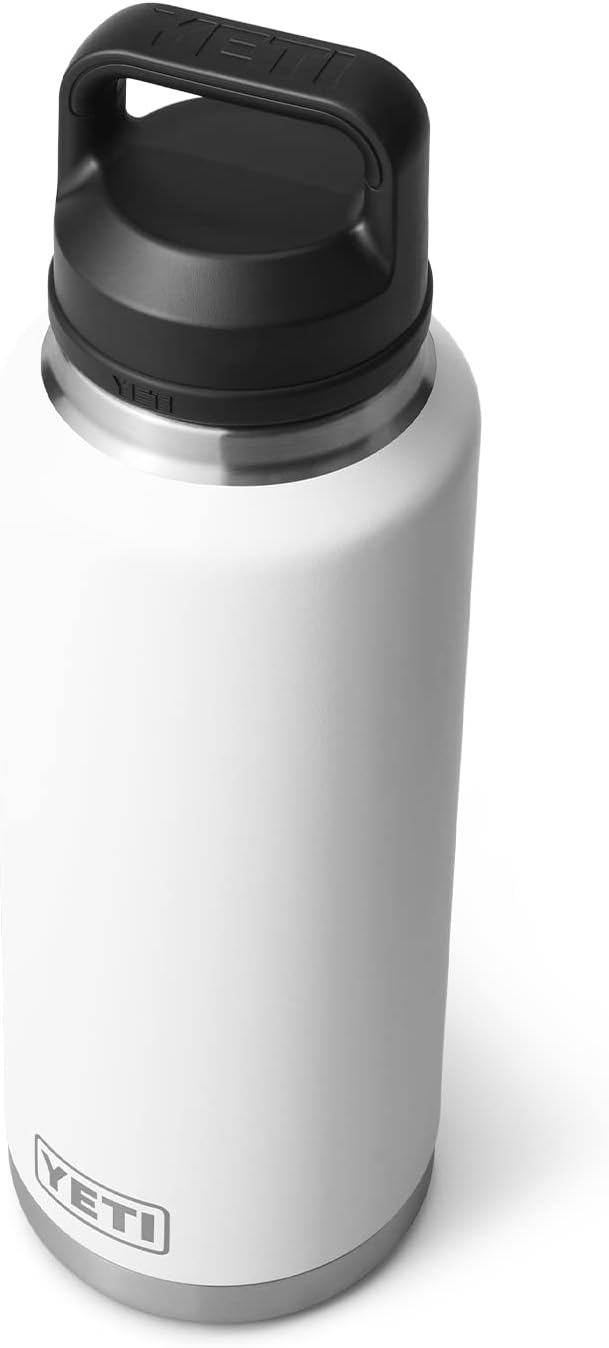 YETI Rambler 46 oz Bottle, Leakproof, Vacuum Insulated, Stainless Steel with Chug Cap, White