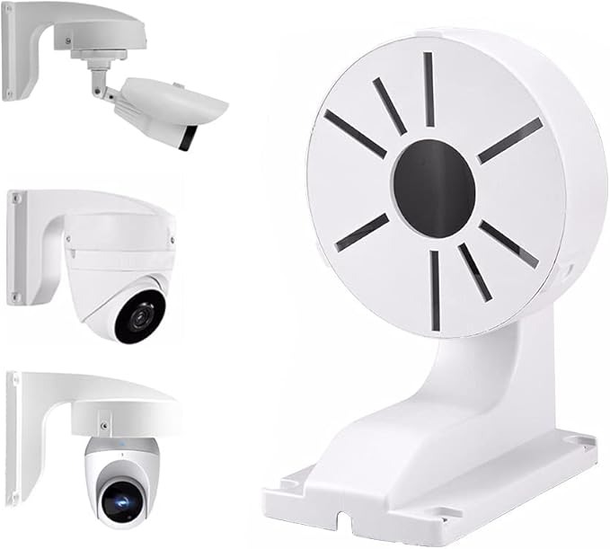 Security Camera Mount Bracket, ABS Indoor Outdoor Wall Mount L-Type Bracket for CCTV Security Dome IP Camera Mounting, Dome Camera Mount