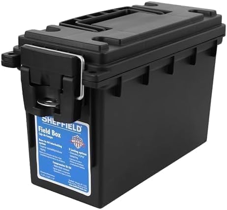 Sheffield Ammo Storage Box, .30 Cal Stackable | Water and Dust Resistant | Lockable | Made in USA | Pack of 6