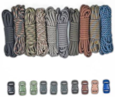 Paracord Planet 550lb Type III Paracord Combo Crafting Kits with Buckles