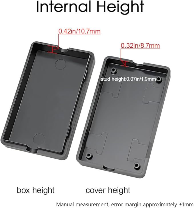 LeMotech 5Pcs ABS Plastic Electrical Project Case Power Junction Box, Project Box Black 2.4 x 1.4 x 0.7 inch (60 x 36 x 17 mm)
