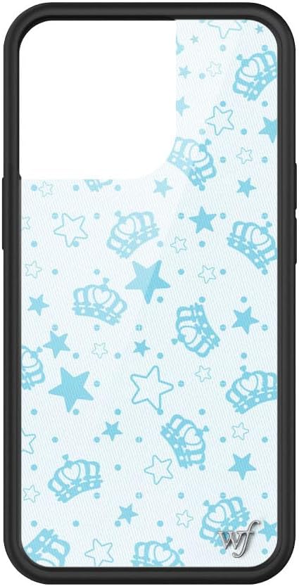 Wildflower Cases - Compatible with iPhone 13 Pro | Protective Black Bumper, 6.5ft Drop Test Certified, Women Owned Small Business | Blue, White, Crowns, Coquette, Trendy, Cute | Royalty