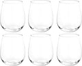 KOXIN-KARLU Classic 18-ounce Acrylic Stemless Wine Glasses, Unbreakable Mixed Drinkware Plastic Tumbler, set of 6 Clear