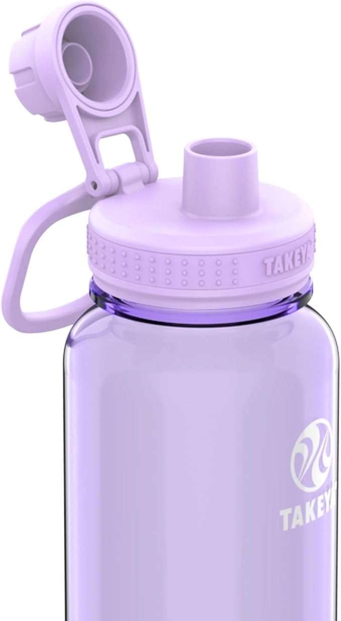 Takeya Tritan Sport Water Bottle with Spout Lid - BPA-Free & Dishwasher-Safe Water Bottle - Reusable Bottle with Lid Handle - Simple Leak-Proof Water Bottle - 32 oz, Vivacity Purple